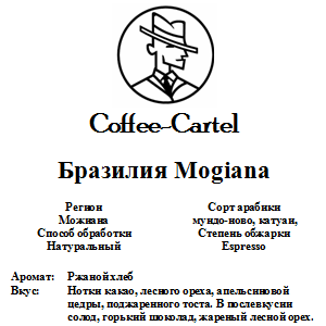 Coffee-Cartel «Бразилия Mogiana»